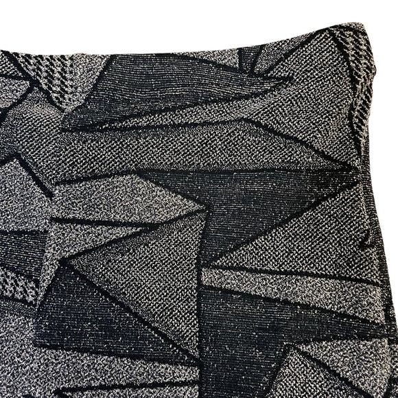 Silver Black High Waist Metallic Shimmer Leggings - Picture 4 of 7